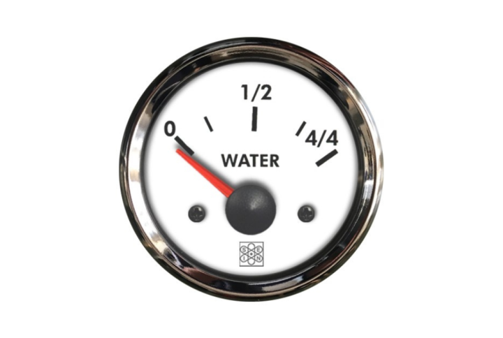 Indicatore livello acqua RQ diam. 52mm, indice bianco-lamp.rossa