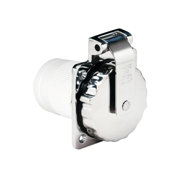 Spina incasso Americana inox 50A Marinco 6373EL-B
